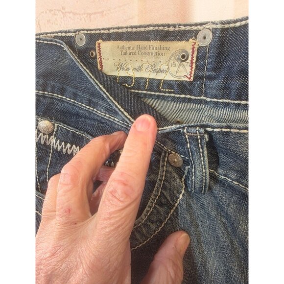 Marc Ecko Cut & Sew Jeans Mens Sz 34x33 Straight Leg Fleur Pocket Y2K Denim - Picture 4 of 12